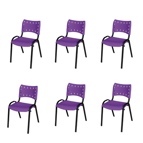 Kit 6 Cadeira Iso - Roxo