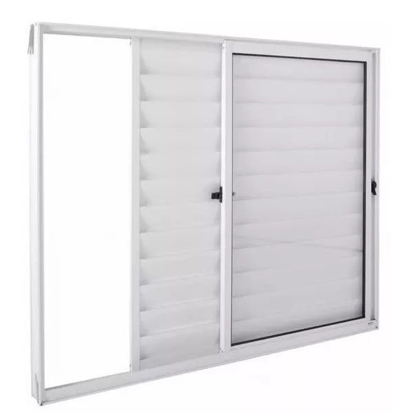 Janela Veneziana de Alumínio Lado Esquerdo 3 Folhas sem Grade 100x150cm Branco Allo Esquadrias - 3