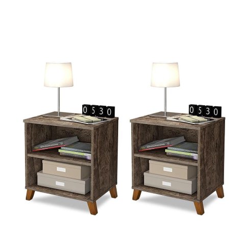 Conjunto de 2 Criados de Cabeceiras Castani Estonia