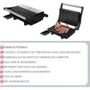 Ver imagem 4 de Grill Chapa Elétrica Antiaderente 1000W 127V Preto 22x22cm para Sanduíches e Grelhados