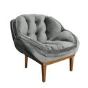 Ver imagem 3 de Poltrona Decorativa Confort Veludo CINZA SKY MOBILE