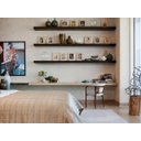 Ver imagem 2 de Kit 3 Prateleiras Preta Mdf 1200x200 com Suporte Fixação