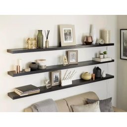 Kit 3 Prateleiras Preta Mdf 1200x200 com Suporte Fixação - 4
