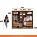 Ver imagem 3 de Guarda-roupa Casal 100% Mdf 6 Portas com Espelho 6 Gavetas Línea Novo Horizonte Cumaru