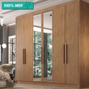 Ver imagem 2 de Guarda-roupa Casal 100% Mdf 6 Portas com Espelho 6 Gavetas Línea Novo Horizonte Cumaru