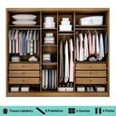 Ver imagem 4 de Guarda-roupa Casal 100% Mdf 6 Portas com Espelho 6 Gavetas Línea Novo Horizonte Cumaru