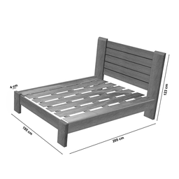 Cama King Size Casal Milano de Madeira Maciça Cedro Tauari Castanho - 5