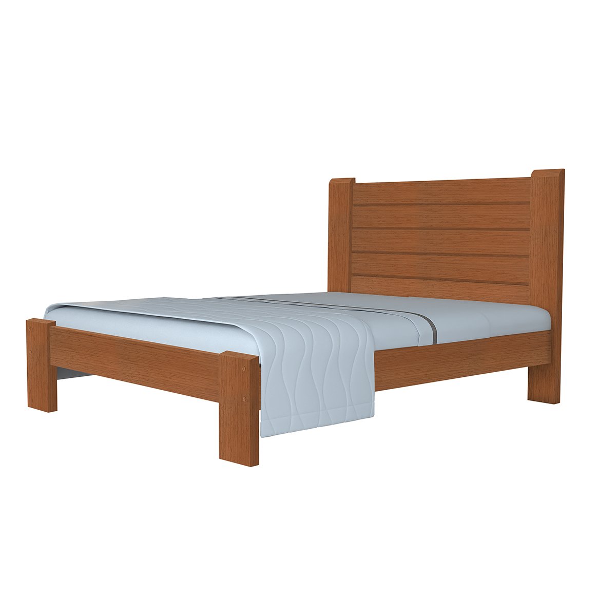 Cama King Size Casal Milano de Madeira Maciça Cedro Tauari Castanho - 6