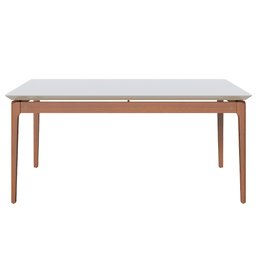 Mesa de Jantar Retangular Off White/Nature com Vidro Wind 160x90 fabrispuma - 2