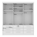Ver imagem 4 de Guarda Roupa Casal 3 Portas 9 Gavetas 199cm Chicago Branco/Neve