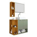 Ver imagem 1 de Gabinete Banheiro Star 2 Portas com Espelheira e Cuba Dalla Pistache/naturale