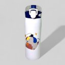 Ver imagem 1 de Garrafa Térmica Tr-012 550ml Infantil em Alumínio com Canudo:Branco com Azul