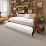 Bicama Premium em Madeira com Cama Auxiliar Captonê e Revestimento em Corino Marrom e Linho Bege - 1