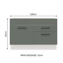 Ver imagem 3 de Balcão de Pia Cozinha 1 Porta e 2 Gavetas Branco/Cinza Agata Madesa