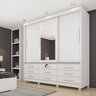 Guarda Roupa Casal com Espelho e pés 3 Portas 9 Gavetas 199cm Chicago   - 1