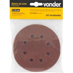 Disco de Lixa c/ Costado em Pluma 125mm G120 10 peças Vonder - 4