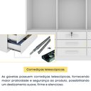Ver mais imagens de Guarda Roupa Casal com Pés 3 Portas de Correr 9 Gavetas 199cm Chicago Branco/Neve