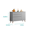 Ver mais imagens de Conjunto Infantil 3 Pecas Mdf Pés Madeira Cinza Pheonix Baby
