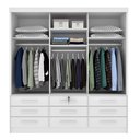 Ver imagem 6 de Guarda Roupa Casal com Espelho 3 Portas de Correr 9 Gavetas 199cm Chicago Branco/Neve