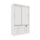 Ver imagem 3 de Guarda Roupa Solteiro 2 Portas 6 Gavetas 133cm Chicago  