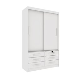 Guarda Roupa Solteiro 2 Portas 6 Gavetas 133cm Chicago   - 3