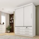 Ver imagem 1 de Guarda Roupa Solteiro 2 Portas 6 Gavetas 133cm Chicago  