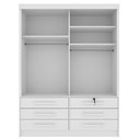 Ver imagem 5 de Guarda Roupa Solteiro 2 Portas 6 Gavetas 133cm Chicago Branco/Neve
