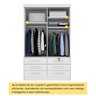 Guarda Roupa Solteiro 2 Portas 6 Gavetas 133cm Chicago   - 4