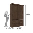 Ver imagem 5 de Guarda Roupa Solteiro 2 Portas 6 Gavetas Chicago Tcil Móveis