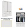Guarda Roupa Solteiro com pés 2 Portas 6 Gavetas 133cm Chicago   - 10