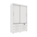 Ver imagem 3 de Guarda Roupa Solteiro com pés 2 Portas 6 Gavetas 133cm Chicago  