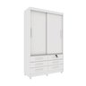 Guarda Roupa Solteiro com pés 2 Portas 6 Gavetas 133cm Chicago   - 3