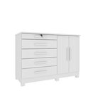Ver imagem 2 de Cômoda 5 Gavetas 2 Portas com Pés 136cm Istambul Branco/Neve