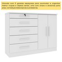 Ver imagem 6 de Cômoda 5 Gavetas 2 Portas com Pés 136cm Istambul Branco/Neve