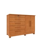 Ver imagem 2 de Cômoda 5 Gavetas 2 Portas com Pés 136cm Istambul Bege/Cinamomo
