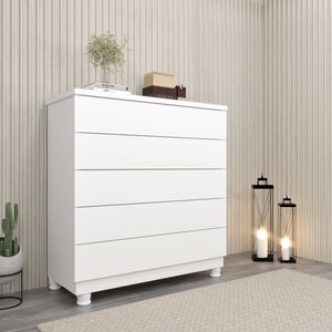 Cômoda 5 Gavetas com pés 86cm Premium  