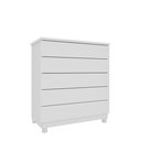 Ver imagem 3 de Cômoda 5 Gavetas com Pés 86cm Premium Branco/Neve