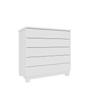 Ver imagem 3 de Cômoda 5 Gavetas com Pés 86cm Premium Branco/Neve