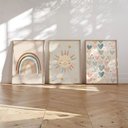 Ver imagem 2 de Kit 3 Quadros Decorativos Infantil - Boho Love NO2 - 30x40 - Moldura Madeira