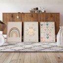Ver imagem 3 de Kit 3 Quadros Decorativos Infantil - Boho Love NO2 - 30x40 - Moldura Madeira
