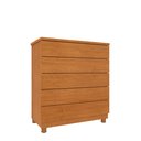 Ver imagem 3 de Cômoda 5 Gavetas com Pés 86cm Premium Bege/Cinamomo