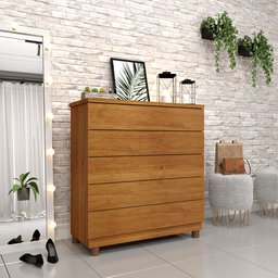 Cômoda 5 Gavetas com pés 86cm Premium   - 6