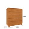 Cômoda 5 Gavetas com pés 86cm Premium   - 4