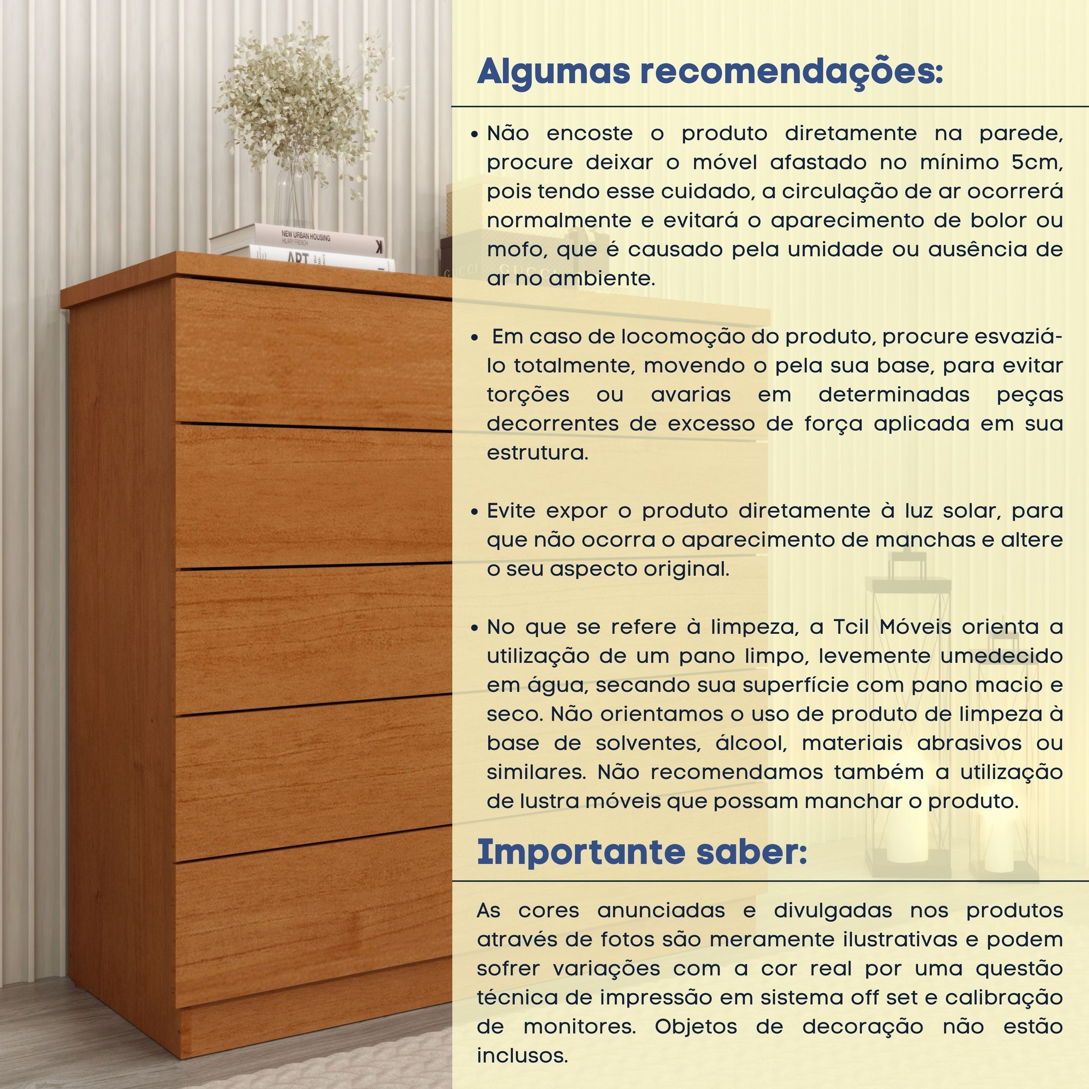Cômoda 5 Gavetas com pés Premium   - 9