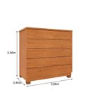 Ver imagem 4 de Cômoda 5 Gavetas com Pés 86cm Premium Bege/Cinamomo