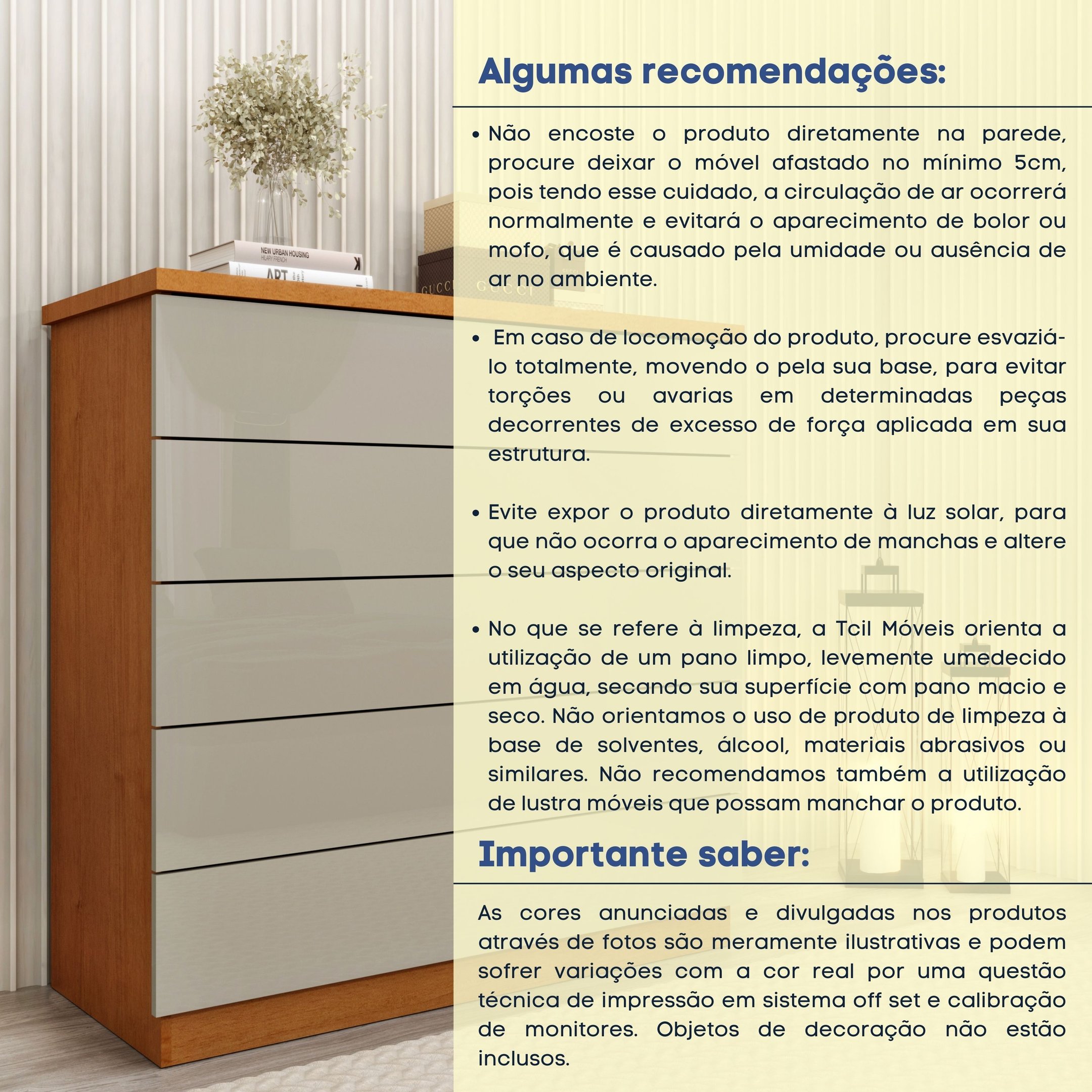 Cômoda 5 Gavetas com pés Premium   - 9