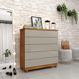 Cômoda 5 Gavetas com pés 86cm Premium   - 6