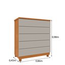 Ver imagem 4 de Cômoda 5 Gavetas com pés 86cm Premium
