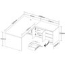 Mesa para Escritório em L 180x190cm 2 Portas 3 Gavetas Y37  - 5