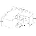 Ver imagem 5 de Escrivaninha Mesa Escritório em L 180x190cm 2 Portas 3 Gavetas Y37